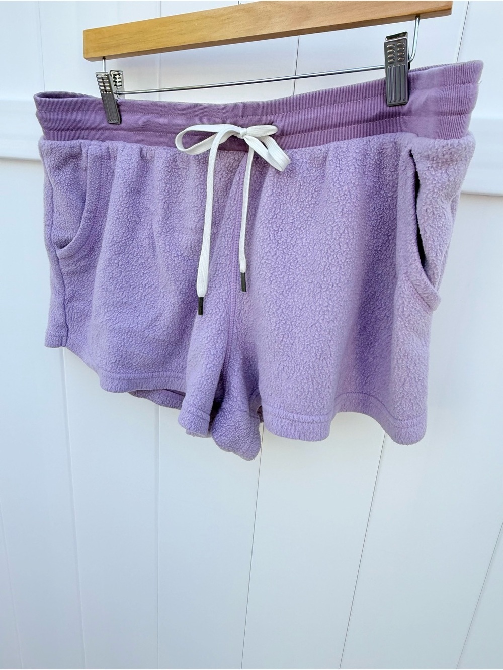 Avia Lavender Fleece Drawstring Athletic Shorts